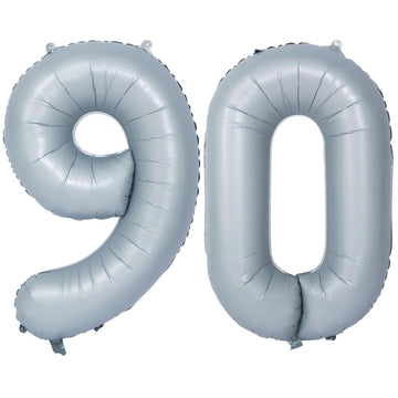 40 In Matte Gray Number Balloons Helium Foil Mylar Balloon Birthday Party Banquet Decoration 90