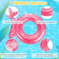 Junkin 6 Pcs Mermaid Tail Pool Floaties Inflatable Swim Float Mermaid Pool Ring 30 Inch Inflatable Ring Floatie Summer Beach Pool Float Tube for Kids mature-themed Outdoor Water Beach Pool Party Supplies
