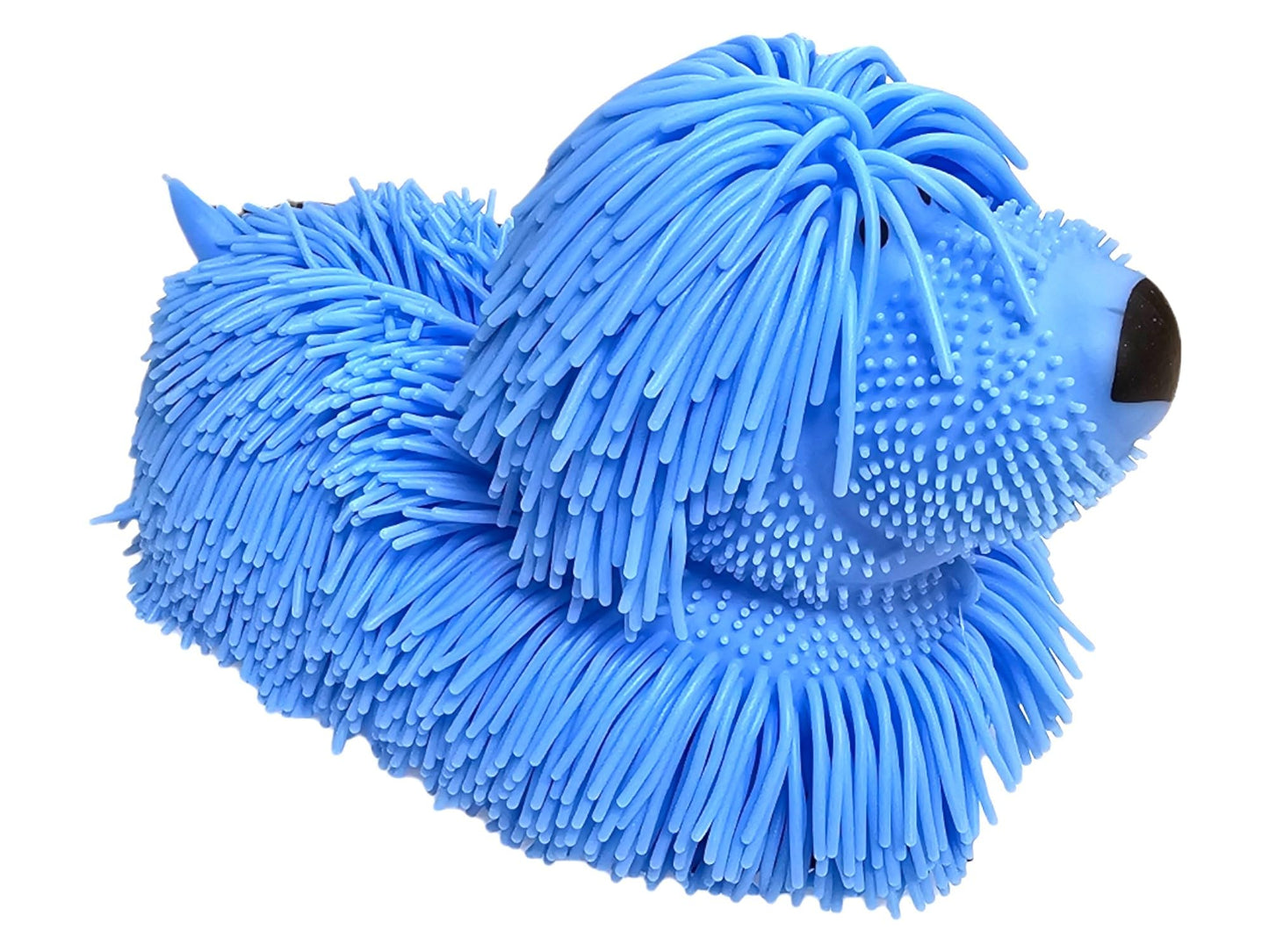 Zugar Land Soft Shaggy Puffer Dog Toy (1 Blue) (8'' X 5'') Filled With Air For A Fun Squishy Stretchy Fidget Experience. Blue, P