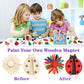 Worgree Diy Wooden Magnets, 36 Pcs Wooden Art Craft Supplies Painting Kit For Kids Party Favors For Boys Girls Ages 4-8 8-12 Bir