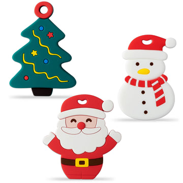 3Pcs Christmas Silicone Teething Toys for Babies - First Christmas Soothe Chew Teether for Infants, Soft Snowman Design for Todd