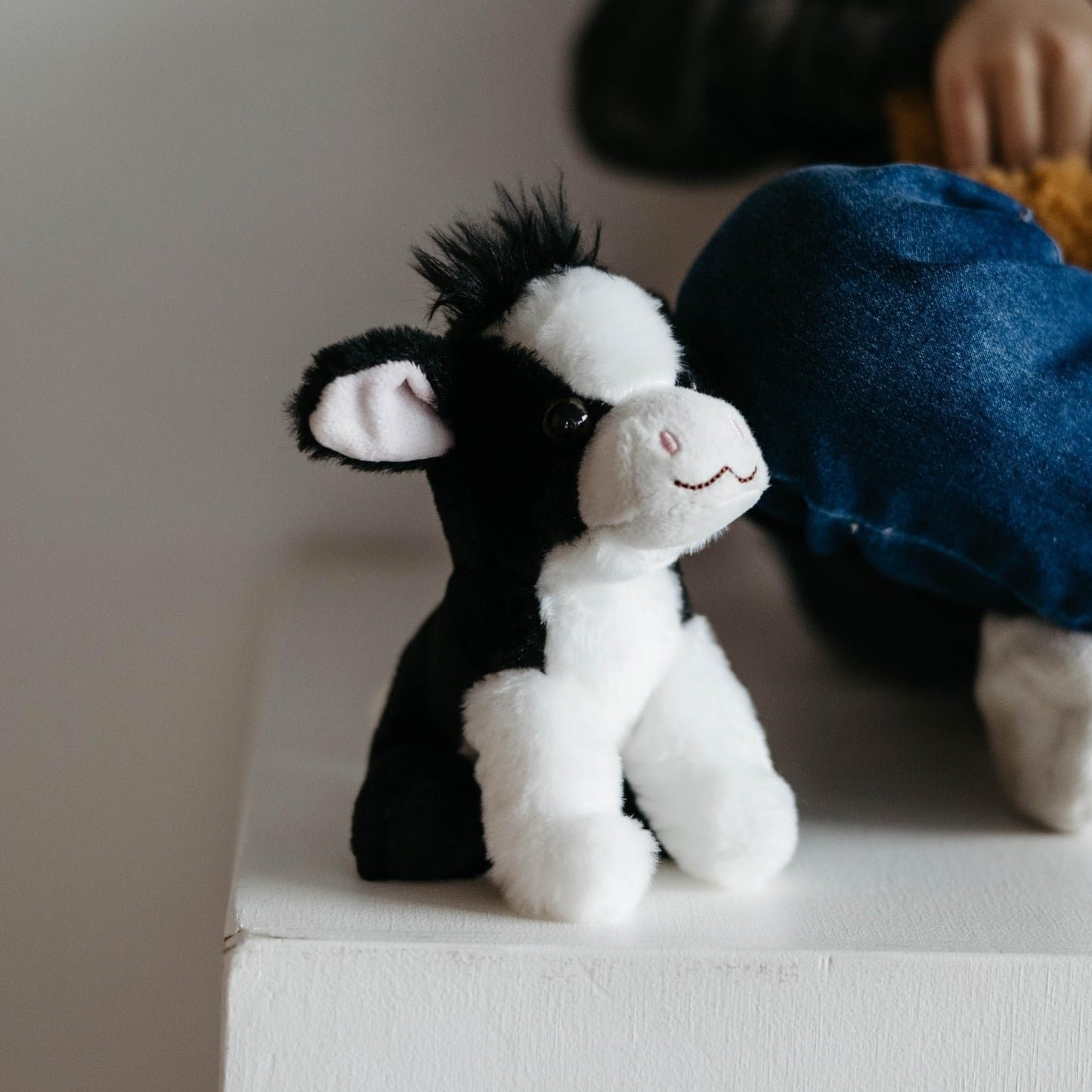 The Petting Zoo Cow Plush Toy, 6" Stuffed Animal, Recycled Material, Multi-Color, Model 421024