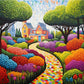 Tulip N Turtle Mosaic Garden Diy Acrylic Paint By Number Kit For Adults Beginner Canvas Painting By Number Acrylic Painting. Wal