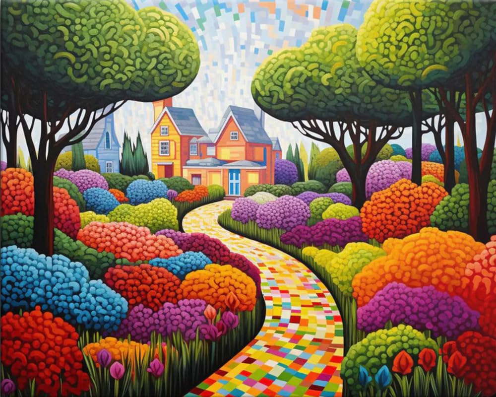 Tulip N Turtle Mosaic Garden Diy Acrylic Paint By Number Kit For Adults Beginner Canvas Painting By Number Acrylic Painting. Wal
