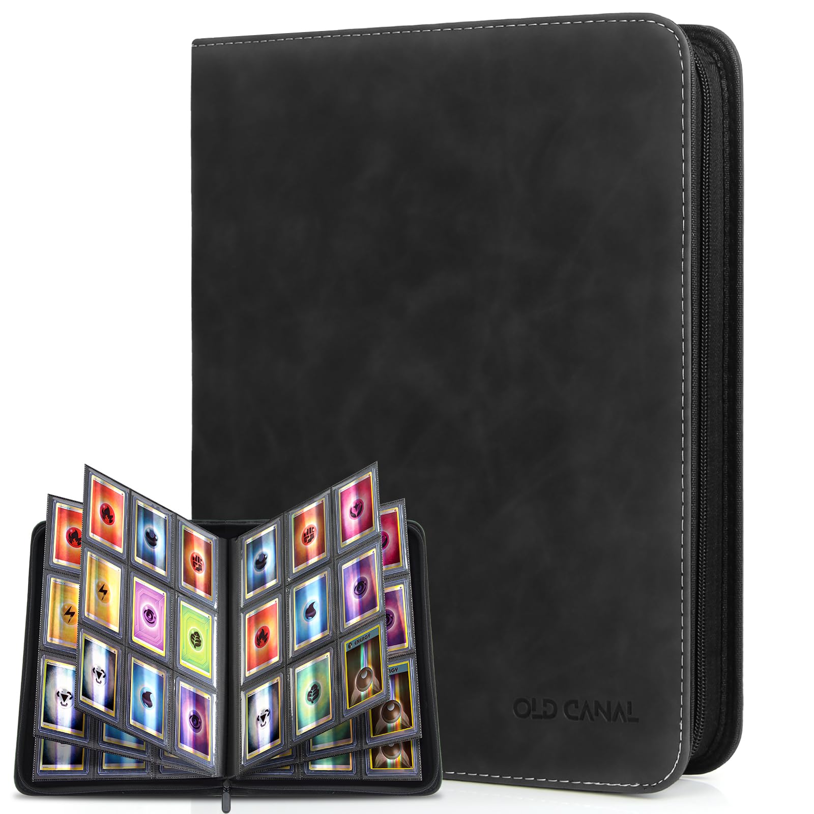 Old Canal Top Loader Binder  9 Pockets Card Binder Holds 252 Top Loaders  enhanced Trading Card Collection Holder  Top Loader Storage Album for TCG  Sports Cards  Black (FOR TOP LOADERS ONLY)