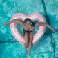 Blublu Park Inflatable Heart Pool Float, Sweet Love Swim Rings Float Loungers Tube For Summer Water Fun Beach Party Toys For Adu