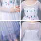 Bankids Snow Queen Act 2 Costumes Princess Dresses For Girls With Wig,Crown,Magic Wand,Gloves Accessories 9-10 Years (150,K11)