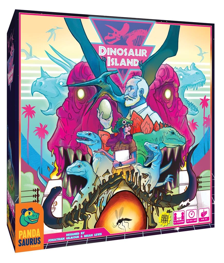 Dinosaur Island Board Game - Create Your Own Dino Park! Worker Placement Strategy Game  Fun Family Game for Kids and mature-themed  Ages 8+  1-4 Players  60-120 Minute Playtime  Made by Pandasaurus Games