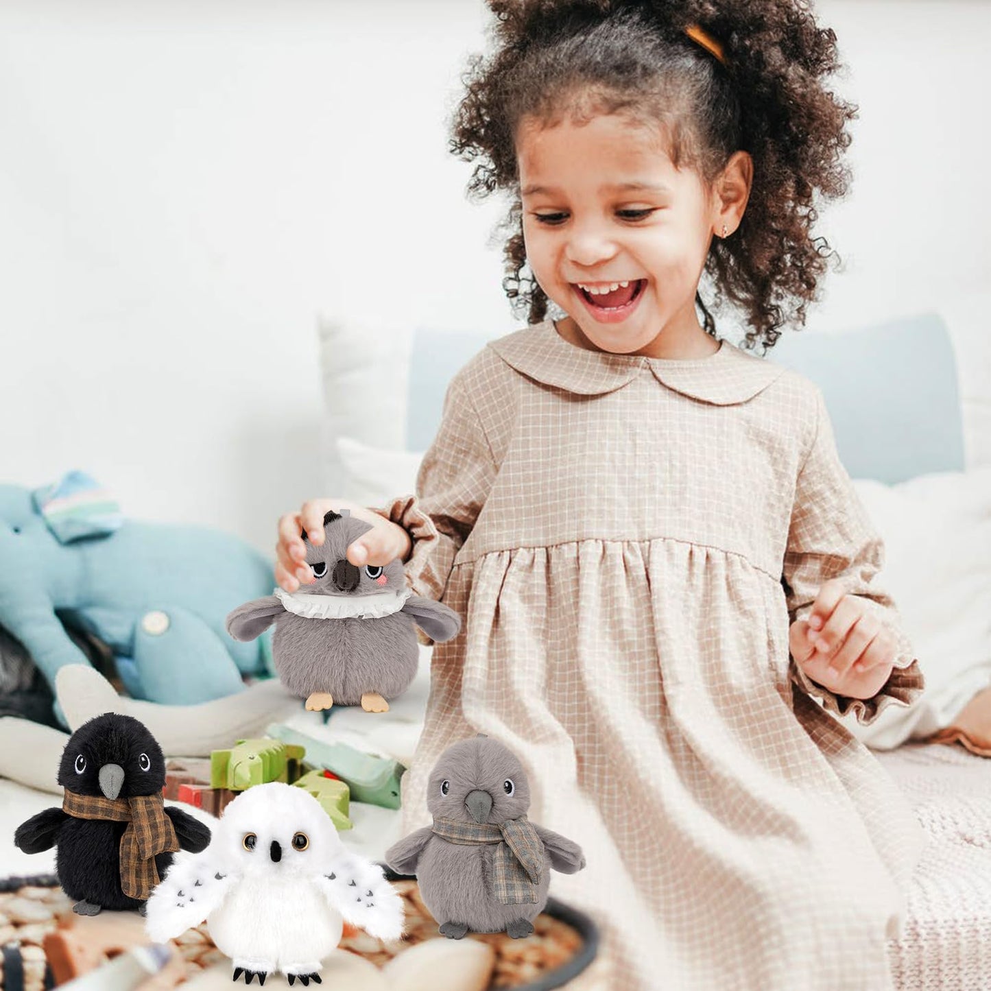 Adorlynetty Owls Stuffed Animals Bird Stuffed Animal Cute Owl Plush Bag Pendant Simulation Bird Toys for Kids Pendant Doll Birthday Gift Decoration(Owls Plush)