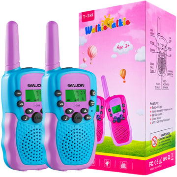 Walkie Talkies For Kids Toys For Boys Girls 4-6, 3 Miles Range Walkie Talkie To Camping, Outdoor 4 Year Old Girl Birthday Gifts For 3 4 5 6 7 Year Old Boy Girl Gifts Age 6-8 (Blue-Purple)