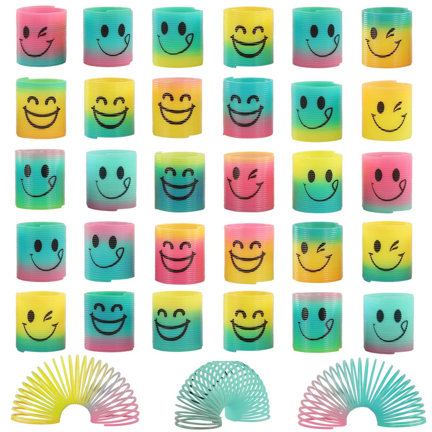 120 Pack Spring Rainbow Magic Fidget Stress Coil Mini Springs Bulk Toys For Party Favor Carnival Prize Birthday Goodie Bag Stuff