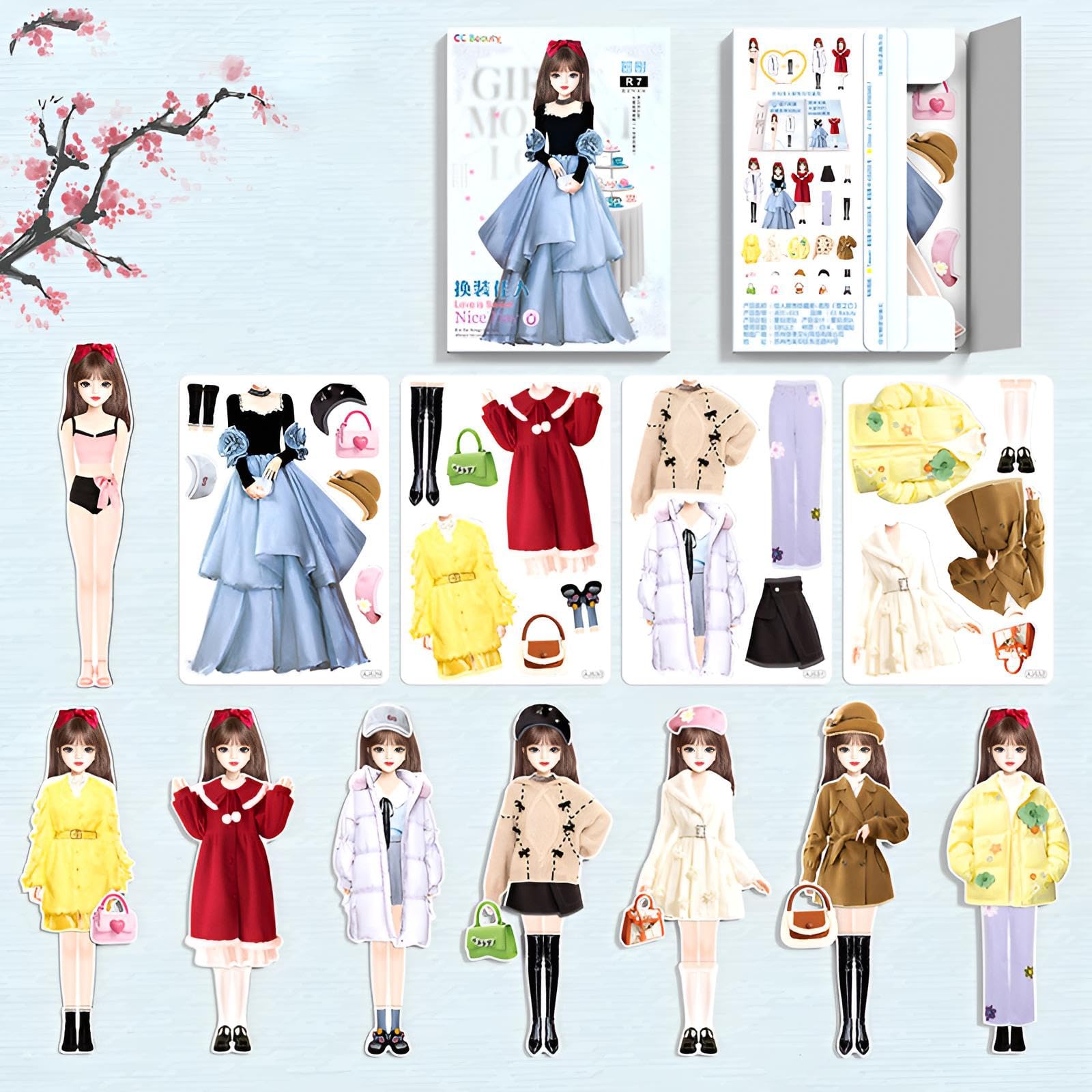 Beatifulog Magnetic Dress Up Paper Dolls For Girls Ages 4-7,Pretty Princess Game Paper Dolls Dress Up Toys For Nurturing Creativ