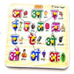 Wooden Hindi Vowel Alphabets With Picture And Knobs Colour Learning Educational Board For Kids Children Boys Girls