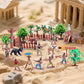 kukifun 31Pcs Native American Village Playset  Assorted Indigenous People Figures with Tepee  Totem Pole  Fence  Trees  Animals  Tribal Cultural History Educational School Project Toys for Kids
