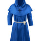 Knelor Kids Medieval Monk Hooded Robe Priest Friar Robe Halloween Cosplay Costume Cloak For Boys And Girls