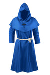 Knelor Kids Medieval Monk Hooded Robe Priest Friar Robe Halloween Cosplay Costume Cloak For Boys And Girls