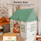 Play Tent With Mat, Star Light Large Kids Playhouse With Windows Easy To Wash, Indoor And Outdoor Play Tent For Kids, Little Dove Toys For Girls, Boys, 47X40X52 (Green Play Tent, Large Size)