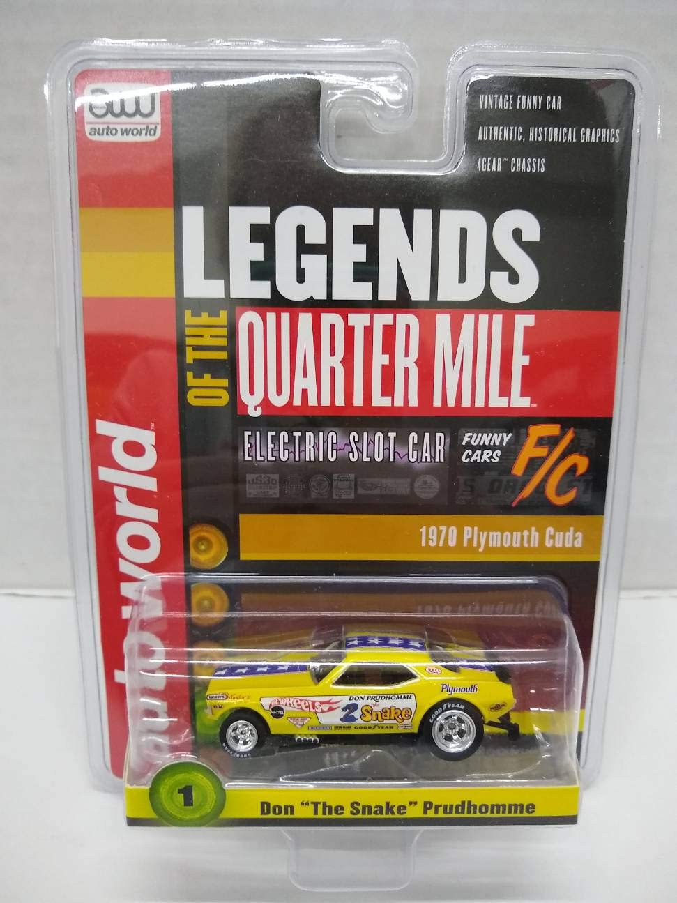 Auto World Sc356-1 Legends Of The Quarter Mile Don The Snake Prudhomme '70 Cuda Ho Scale Electric Slot Car