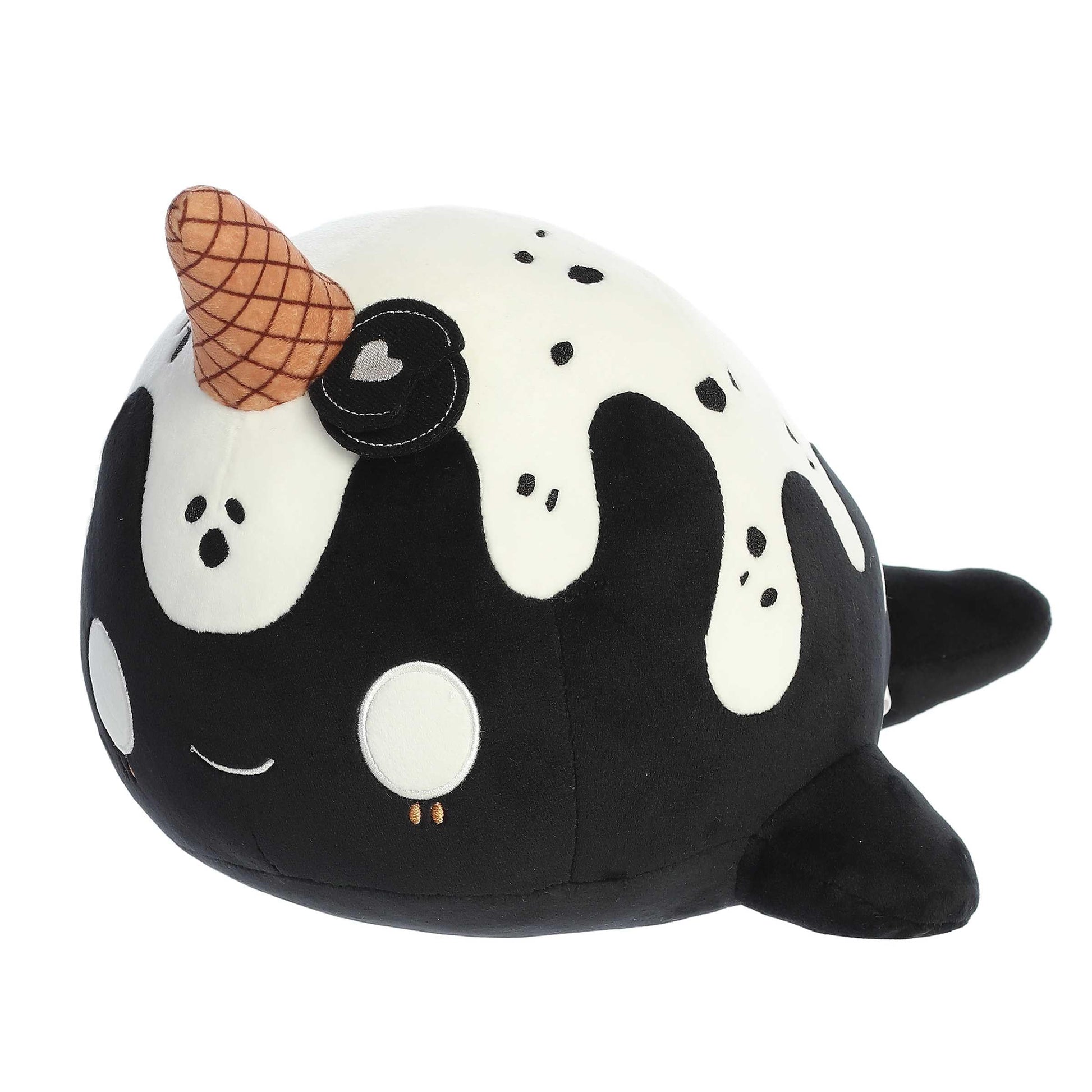 Aurora Enchanting Tasty Peach Cookies & Cream Nomwhal Stuffed Animal - Bright & Colorful Design - Showpiece Plush - Black 12.5 I