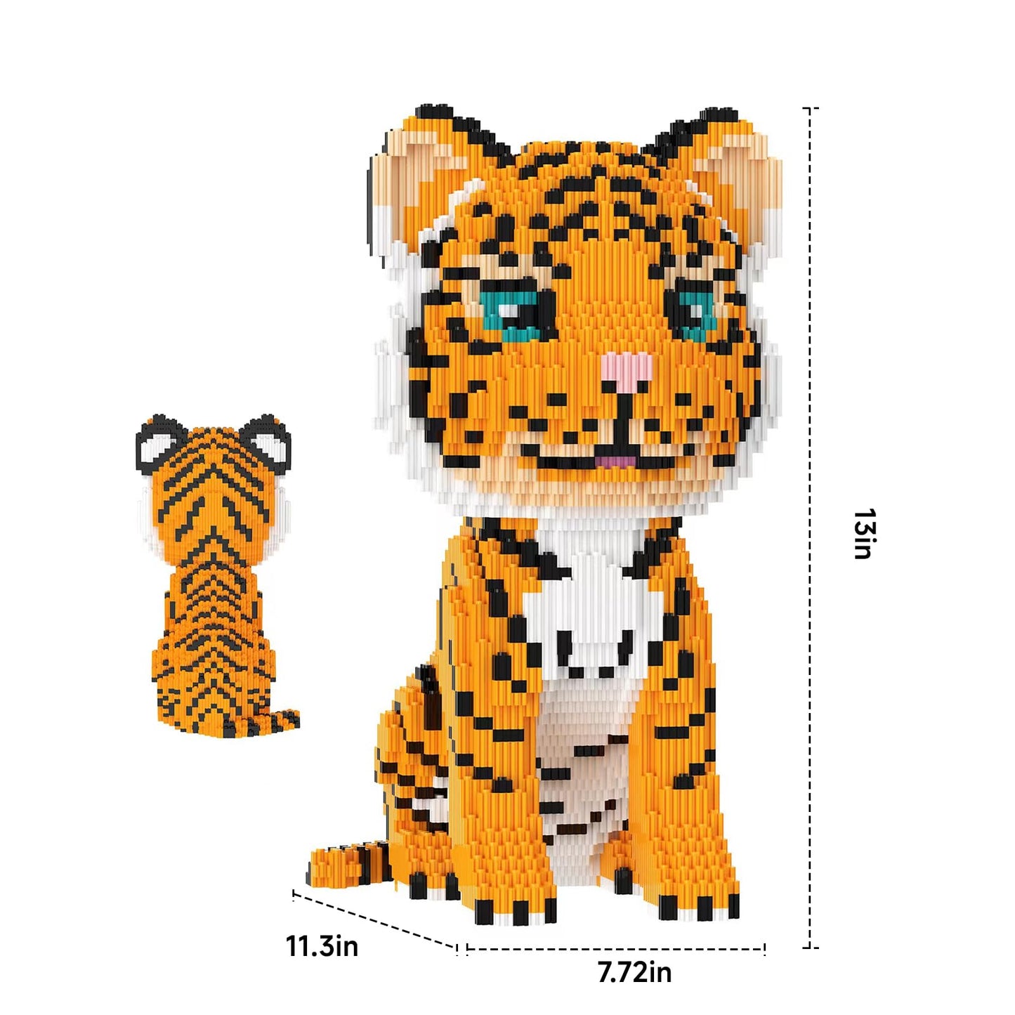 Fafafa Toys Animal Building Sets, Micro Building Blocks, Animal Series Micro Mini Building Blocks Kit For Boys & Girls (Tiger)
