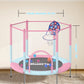 Bluerise 55In Toddler Trampoline For Kids Indoor Play For Kids Basketball Hoop Attachment With Enclosure Net Easy To Assemble Re