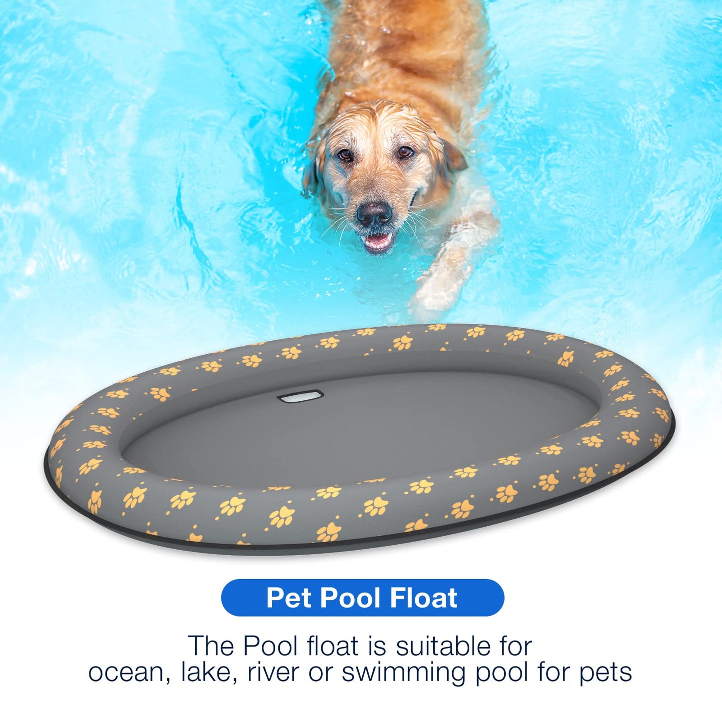 Pet Soft Dog Float Raft - Inflatable Dog Swimming Float For Summer (Gray)