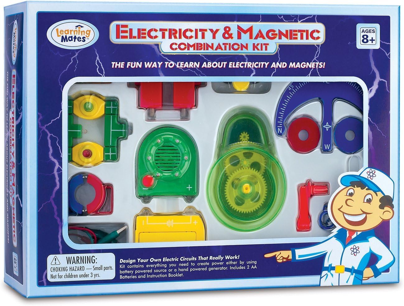 POPULAR PLAYTHINGS Electricity and Magnetic Combination Kit, STEM Toy, Medium Size, Green/Red/Yellow, Model 581