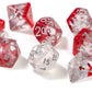 Sirius Dice Poly Set - Hearts w/Silver (7)