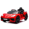 Funtok Licensed Chevrolet Corvette C8 12V Ride On Car, Electric Car W/Remote Control, Led Lights, Shiny Dashboard, 3 Speeds Mode, Soft Start, Bluetooth Speaker, Battery Powered Cars For Kids To Drive