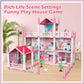 deAO Doll House Dollhouse - 3 Story 9 Rooms Pink DIY Pretend Play Building Playset, Dollhouse Asseccories and Furniture,Gift for