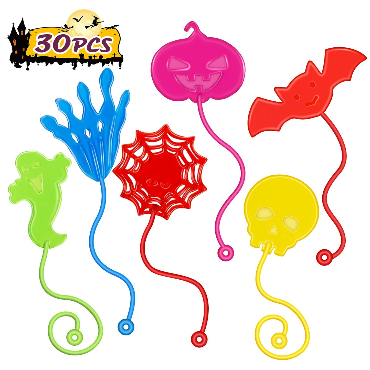 30 PCS Sticky Hands Bulk Halloween Party Favors for Kids 4-8 8-12 Slappy Hand Toys,Goody Bag Stuffers,Bulk Birthday Favors,Small
