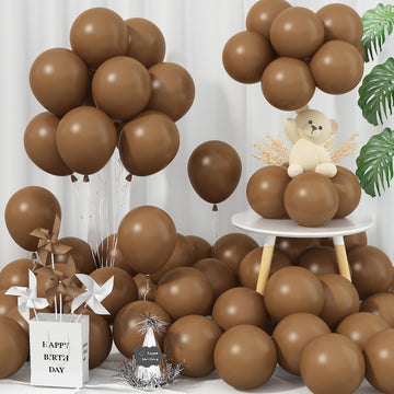 Jobkoo Brown Balloons 5 Inch, 60Pcs Small Light Brown Balloon Coffee Chocolate Latex Balloons 5'' Mini Matte Tan Caramel Mocha H