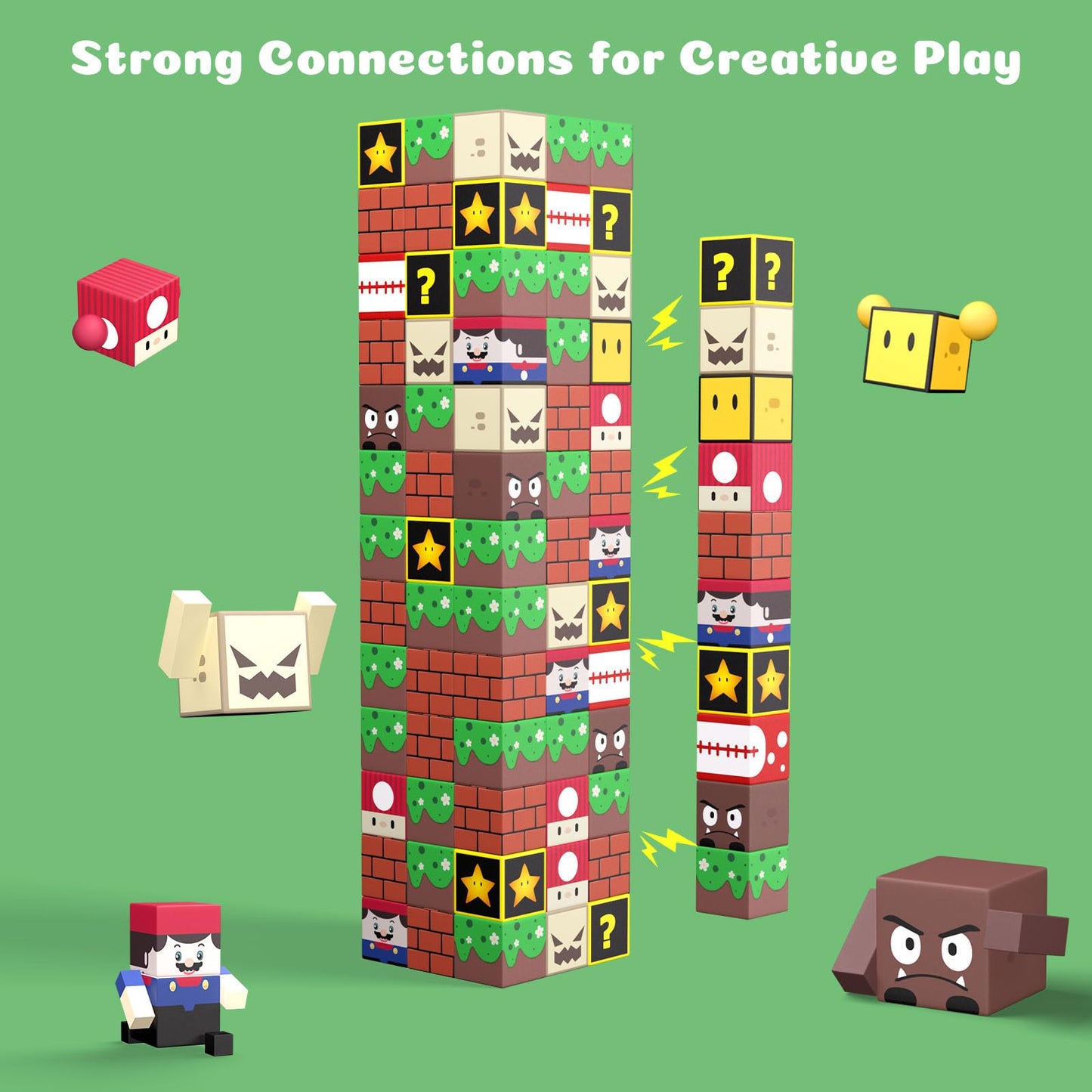 Dufvrpe Minecraft Magnetic Blocks - 48Pcs The Plumber Is Out - 1'' Creative Magnacraft Magnetic Building Cubes Gift Set For Kids