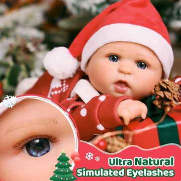 Babeside Festive Style Lifelike Reborn Baby Dolls - 20 Inch Feeling Realistic-Newborn Baby Dolls, Real Life Xmas Baby Dolls With Gift Box And Toy Accessories Gift For Kids Age 3+