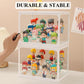 Glass Display Case For Figures With Light 2 Tier Clear Display Stand For Collectibles Stackable Assemble Display Box For Action