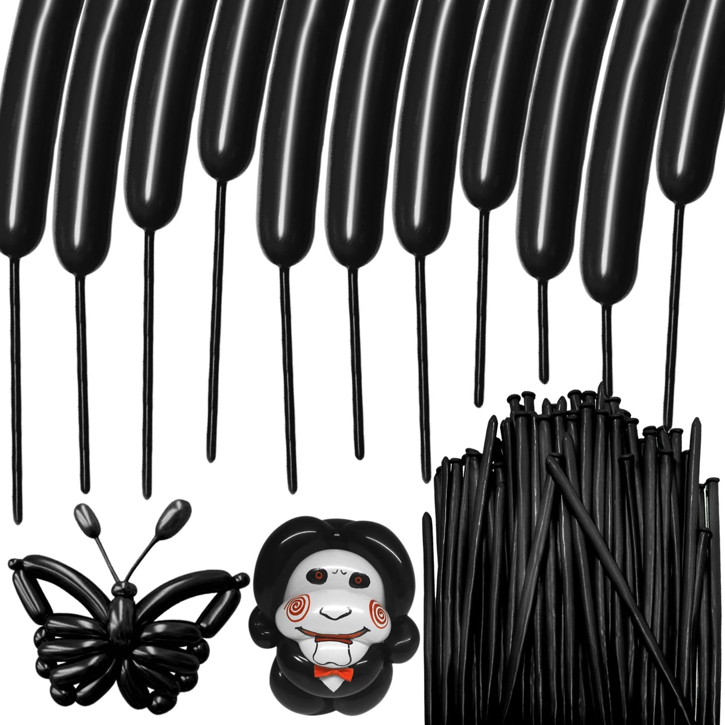 Hykjnbw Black Long Balloons For Balloon Animals, 260 Balloons Art Kit For Twisting, Skinny Modeling Balloons Supplies For Birthd