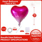 Lovoir 10 Pcs Gradient Heart Shape Foil Mylar Balloons 18 Inch Love Balloons For Valentine'S Day Birthday Party Decorations Wedd