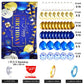 YinQin 63 PCS Navy Blue Gold Birthday Party Balloons & Backdrops, Aluminum Foil, Happy Birthday Decorations, Model PB-1002BG-P