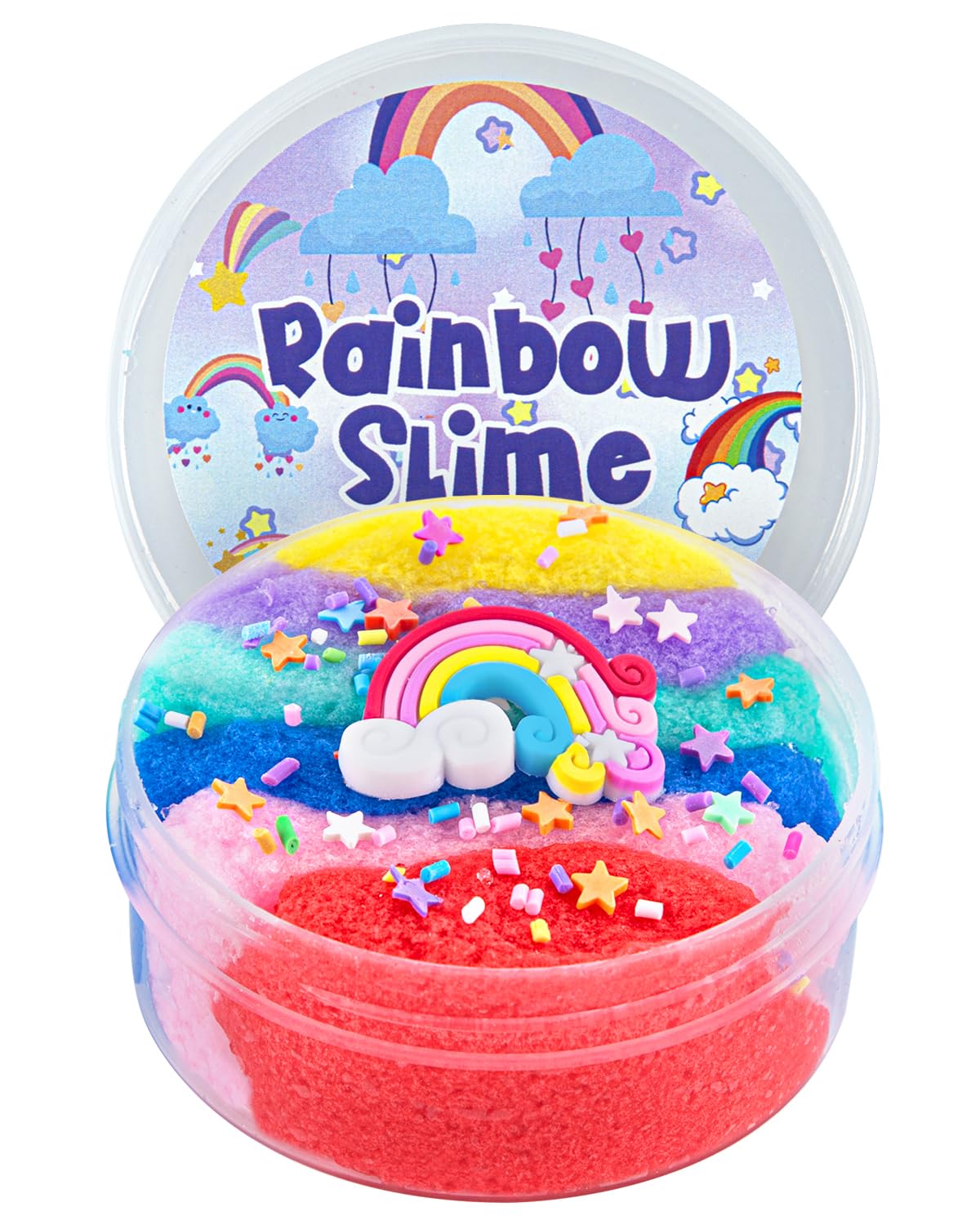 Okaybee Rainbow Cloud Slime, Super Soft And Non-Sticky Premade Slime, Slime Party Favors For Girls And Boys Ages 8-12, Slime Sen