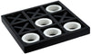 Deco 79 Wood Tic Tac Toe Game Set With White Os, 14' X 14' X 2', Black