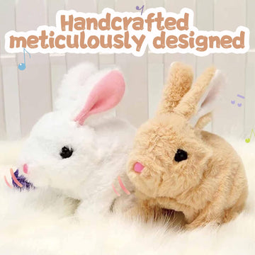 Noxozoqm Easter My Realistic Bunny Toy,Interactive Realistic Bunny - Jumping,Twitching And Shaking Ears (Brown)