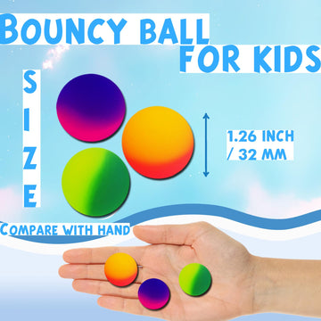 Whkvnng 50Pcs 32Mm Bouncy Balls For Kids,Rubber High Bouncy Balls,Bright Assorted Multicolor Bouncing Balls For Boys Girls,Kids