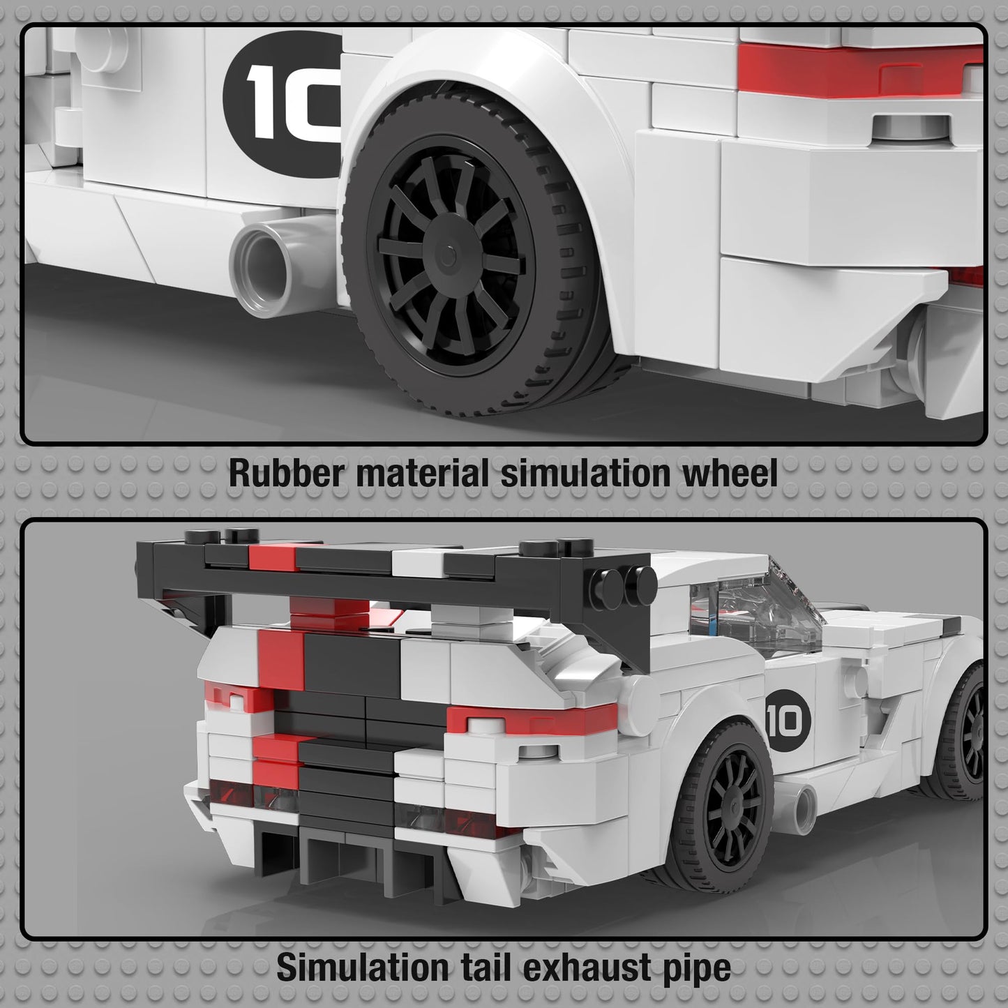 High Godo Racing Cars Building Block Sets For Boys,Super Car Building Kit, Cool Diy Bricks Collectible Model Toy Car For Adults Kids 6 7 8 12+, 419 Pieces