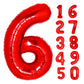 40 Inch Giant Red Number 6 Balloon, Helium Mylar Foil Number Balloons For Birthday Party, 6Th Birthday Decorations For Kids, Ann