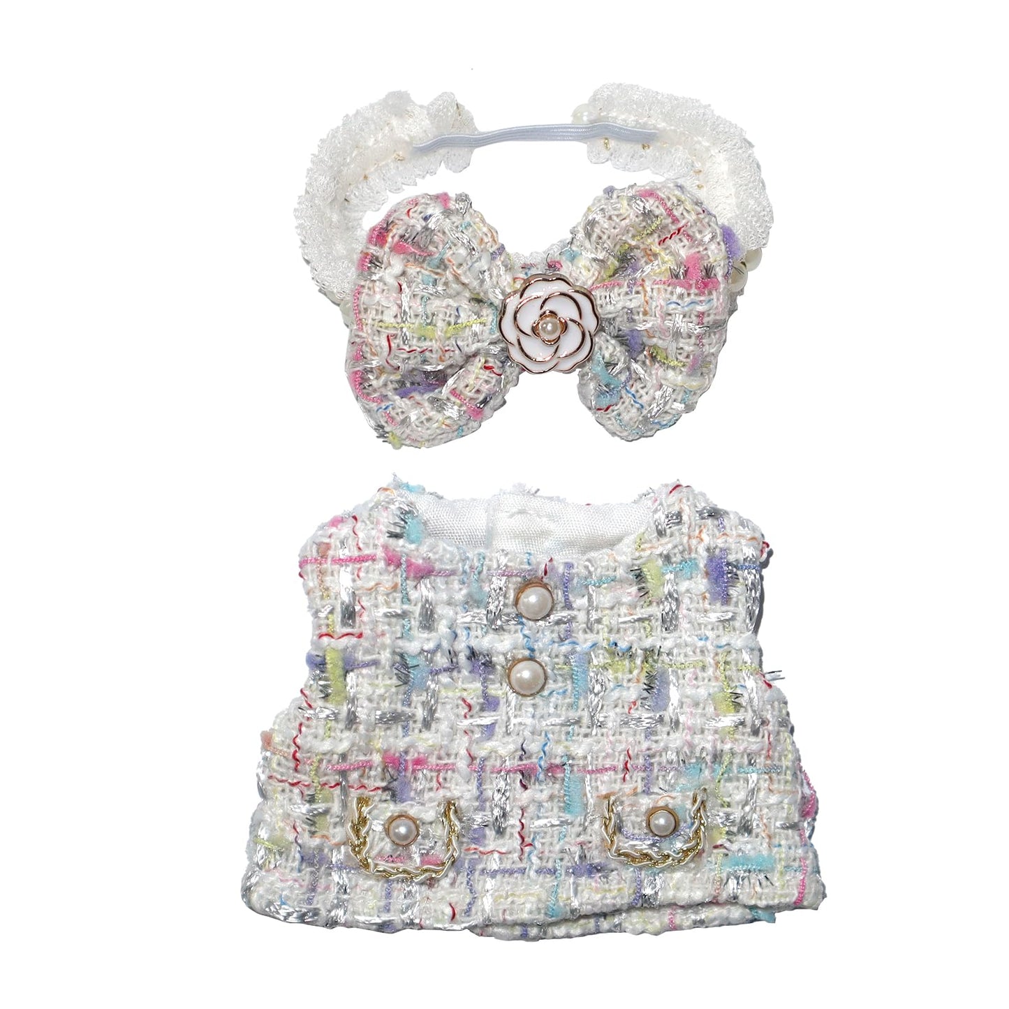 17cm Doll Clothes   17cm Clothes Skirt Set 2 Piece Set enhanced Fashion Dresses with +Bow Headpiece Outfit enhanced Fashion Cute Doll Accessories (NO Doll)(Style D)