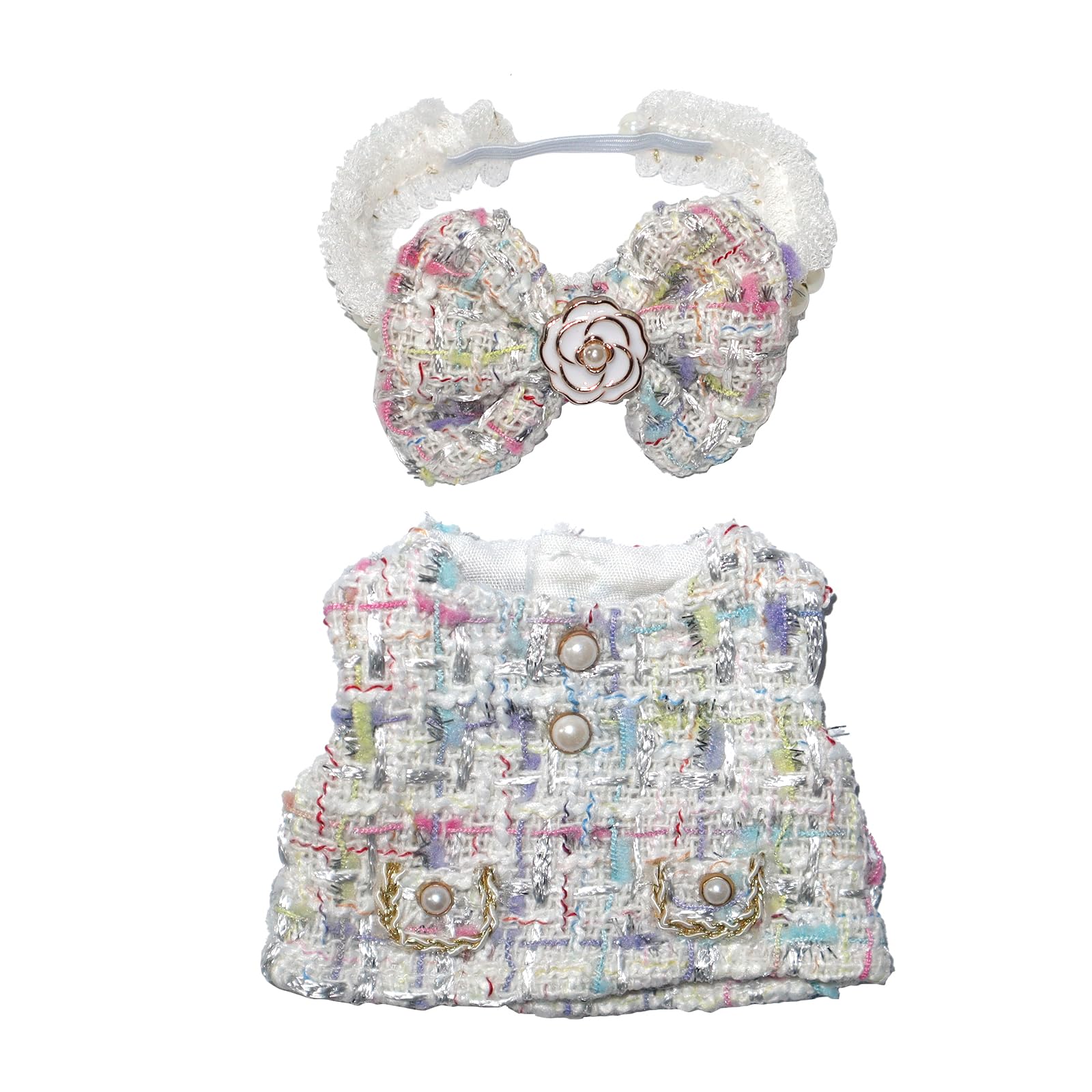 17cm Doll Clothes   17cm Clothes Skirt Set 2 Piece Set enhanced Fashion Dresses with +Bow Headpiece Outfit enhanced Fashion Cute Doll Accessories (NO Doll)(Style D)