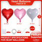 Red Heart Shaped Balloons Pack Of 12,18 Inch White Love Valentine Balloons Pink Heart Romantic Balloons For Valentines Day Propo