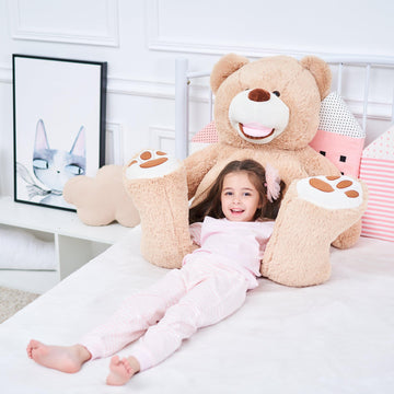 Ikasa Giant Teddy Bear Plush Toy Stuffed Animals (Brown, 39 Inches)