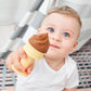 Smily Mia Baby Fruit Food Feeder & Freezer Teether Combo, ICY Bite Ice Cream Teether for Baby Cooling Relief, BPA Free Silicone