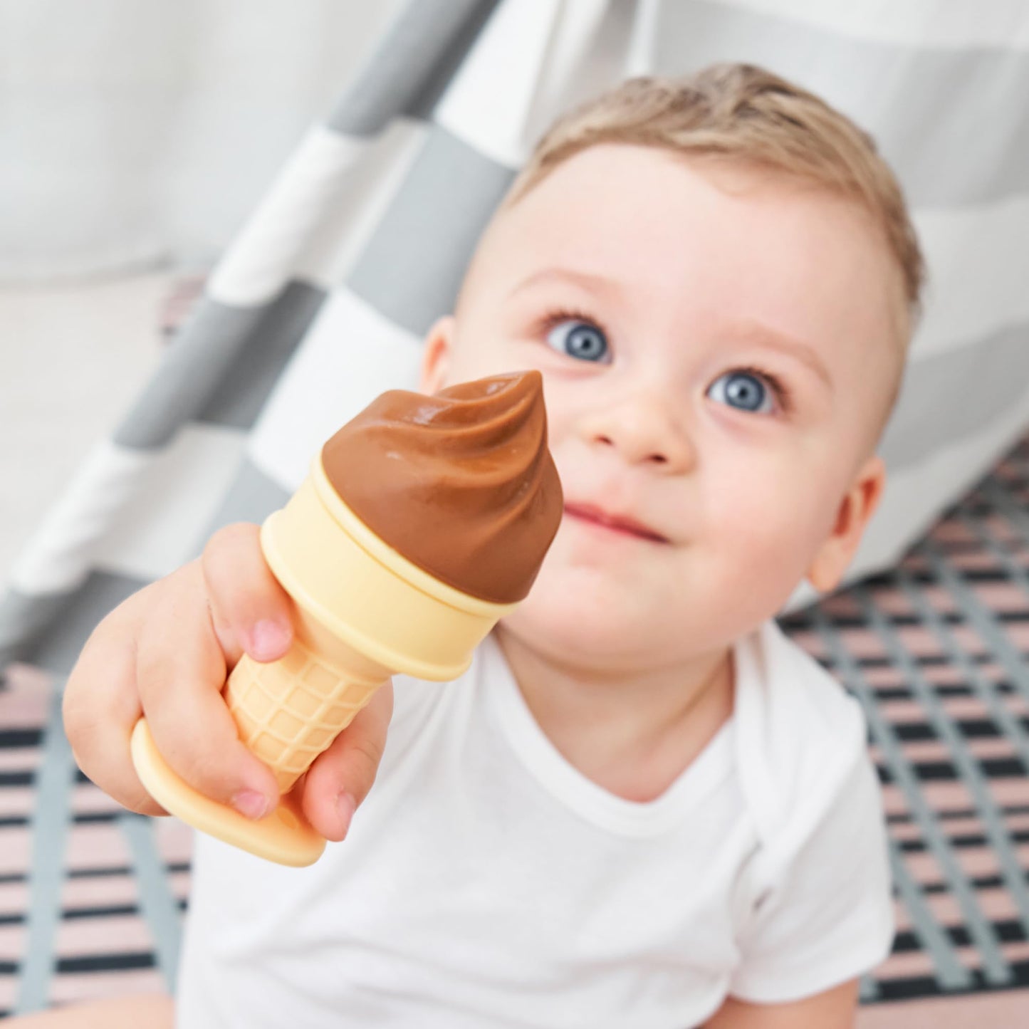 Smily Mia Baby Fruit Food Feeder & Freezer Teether Combo, ICY Bite Ice Cream Teether for Baby Cooling Relief, BPA Free Silicone